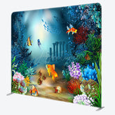 Aperturee - Aperturee Colorful Undersea World Birthday Pillow Case Backdrop